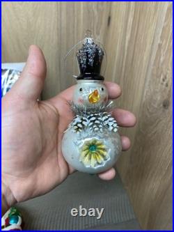 Vintage Christmas Glass Ornament Lot 70+ Pcs Snowmen Santas Balls Mickey Mouse++