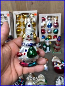 Vintage Christmas Glass Ornament Lot 70+ Pcs Snowmen Santas Balls Mickey Mouse++