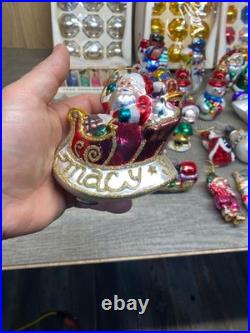 Vintage Christmas Glass Ornament Lot 70+ Pcs Snowmen Santas Balls Mickey Mouse++