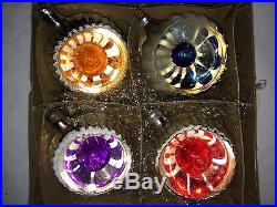 Vintage Christmas Glass Ornaments Liquid Filled Orb Pinwheel Italy