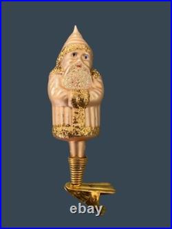 Vintage Christmas Glass Santa Clip On Christmas Tree Ornaments Set Of 9