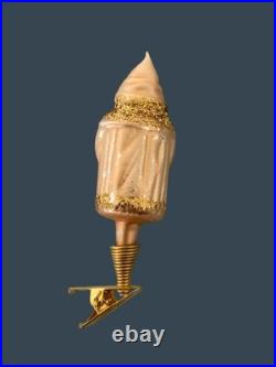 Vintage Christmas Glass Santa Clip On Christmas Tree Ornaments Set Of 9