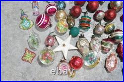 Vintage Christmas Mercury Glass Ornament Indent Shiny Brite Santa Antique Lot