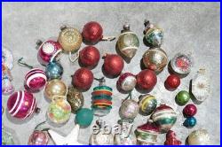 Vintage Christmas Mercury Glass Ornament Indent Shiny Brite Santa Antique Lot