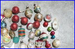 Vintage Christmas Mercury Glass Ornament Indent Shiny Brite Santa Antique Lot