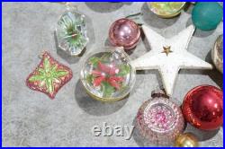 Vintage Christmas Mercury Glass Ornament Indent Shiny Brite Santa Antique Lot