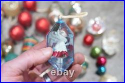 Vintage Christmas Mercury Glass Ornament Indent Shiny Brite Santa Antique Lot