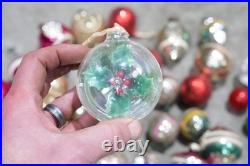 Vintage Christmas Mercury Glass Ornament Indent Shiny Brite Santa Antique Lot