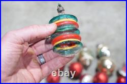 Vintage Christmas Mercury Glass Ornament Indent Shiny Brite Santa Antique Lot