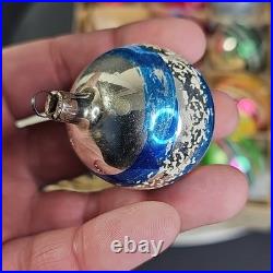 Vintage Christmas Ornament Balls Baubles Round Glass Estimated 1950s Set Of 12