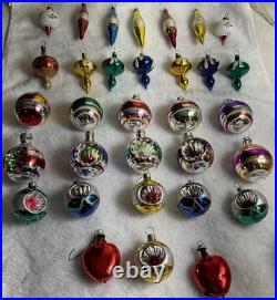 Vintage Christmas Ornament Lot of 32 for Feather Tree Decorations Mixed Lot