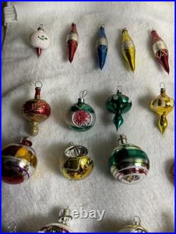 Vintage Christmas Ornament Lot of 32 for Feather Tree Decorations Mixed Lot
