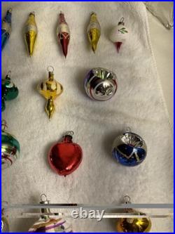 Vintage Christmas Ornament Lot of 32 for Feather Tree Decorations Mixed Lot