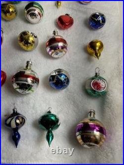 Vintage Christmas Ornament Lot of 32 for Feather Tree Decorations Mixed Lot