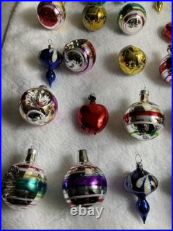 Vintage Christmas Ornament Lot of 32 for Feather Tree Decorations Mixed Lot