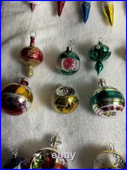 Vintage Christmas Ornament Lot of 32 for Feather Tree Decorations Mixed Lot