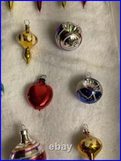 Vintage Christmas Ornament Lot of 32 for Feather Tree Decorations Mixed Lot
