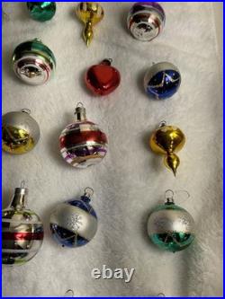 Vintage Christmas Ornament Lot of 32 for Feather Tree Decorations Mixed Lot