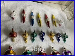 Vintage Christmas Ornament Lot of 32 for Feather Tree Decorations Mixed Lot