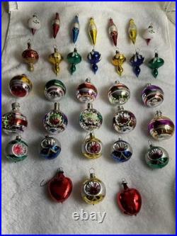 Vintage Christmas Ornament Lot of 32 for Feather Tree Decorations Mixed Lot