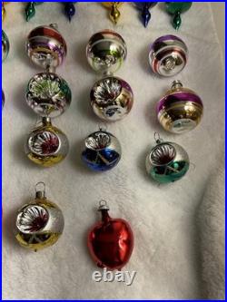 Vintage Christmas Ornament Lot of 32 for Feather Tree Decorations Mixed Lot