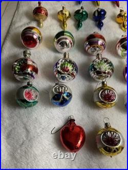 Vintage Christmas Ornament Lot of 32 for Feather Tree Decorations Mixed Lot