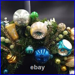 Vintage Christmas Ornament Wreath 24 All GLASS withStorage Case & Hanger