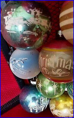 Vintage Christmas Ornaments Balls Shiny Brite Glass Mercury Feather etc Lot 124