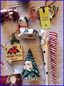 Vintage Christmas Ornaments Lot Of 73 Glass Crochet Ceramic Disney Handmade