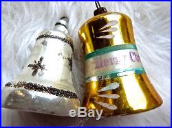 Vintage Christmas Ornaments Mercury Glass Bells Christmas Bells 6 Pieces