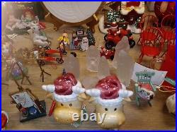 Vintage Christmas Ornaments Shiny Brite Wooden Metal Hallmark Sears Over 128 pcs