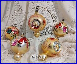 Vintage Christmas ornament reflector Poland Mercury glass 2 tier