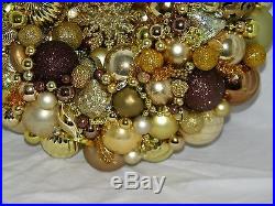 Vintage Christmas wreath ornament 16 Inch Germany Glass 18055 Shiny Brite Gold