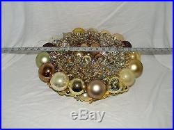 Vintage Christmas wreath ornament 16 Inch Germany Glass 18055 Shiny Brite Gold