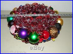 Vintage Christmas wreath ornament 18 Inch Germany Glass 16796 Shiny Brite