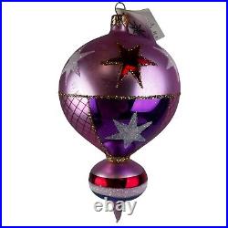 Vintage Christopher Radko Glass Christmas Ornament 1988 Circus Star Balloon 8