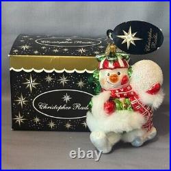 Vintage Christopher Radko Glass Christmas Ornament Box Sno Pitch Snow Snowman Vintage Christopher Radko Glass Christmas Ornament Box Sno Pitch Snow Snowman
