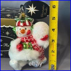 Vintage Christopher Radko Glass Christmas Ornament Box Sno Pitch Snow Snowman Vintage Christopher Radko Glass Christmas Ornament Box Sno Pitch Snow Snowman