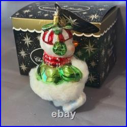 Vintage Christopher Radko Glass Christmas Ornament Box Sno Pitch Snow Snowman Vintage Christopher Radko Glass Christmas Ornament Box Sno Pitch Snow Snowman