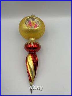 Vintage Christopher Radko Royal Scepter Blown Glass Christmas Ornament 9.5