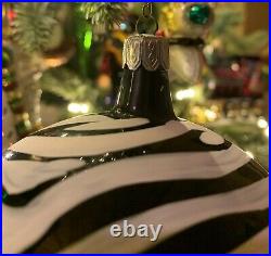 Vintage Christopher Radko ZEBRA Ball Christmas Ornament, FIRST YEAR