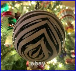 Vintage Christopher Radko ZEBRA Ball Christmas Ornament, FIRST YEAR