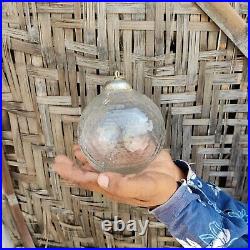 Vintage Clear Glass 5.4 Kugel Baubles Pebbled Christmas Ornament 829
