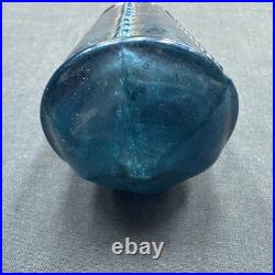 Vintage Corning Glass Christmas Ornament Blue Beaded Edge Lantern WWII era USA