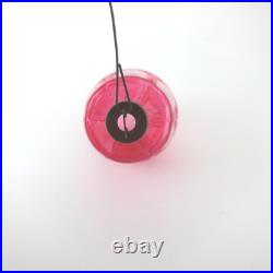 Vintage Corning Unsilvered Glass Christmas Ornament Pink Bead Lantern Polka Dot