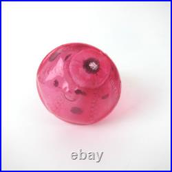 Vintage Corning Unsilvered Glass Christmas Ornament Pink Bead Lantern Polka Dot
