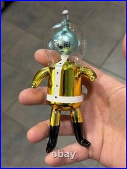Vintage De Carlini Italy Spaceman Alien Astronaut Glass Christmas Ornament