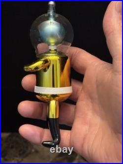 Vintage De Carlini Italy Spaceman Alien Astronaut Glass Christmas Ornament