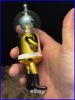 Vintage De Carlini Italy Spaceman Alien Astronaut Glass Christmas Ornament