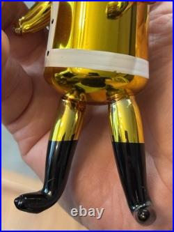 Vintage De Carlini Italy Spaceman Alien Astronaut Glass Christmas Ornament